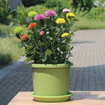 pot fleurs plastique moderne vert clair drainage support plateau transparent ventilation hydroponie