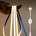 Détail des diodes COB 288 LEDs par mètre sur le ruban lumineux