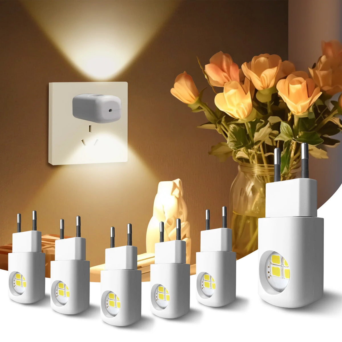 lampe nuit rechargeable led moderne adhésive blanc minimaliste prise eu us