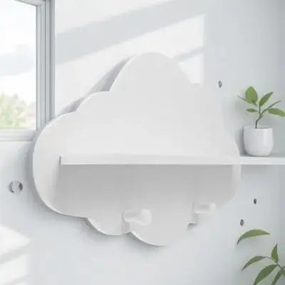 étagère murale nuage blanche moderne fixations sans perçage deco intérieur