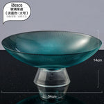 assiettes verre rayées vert clair moderne élégantes décoration table grande capacité