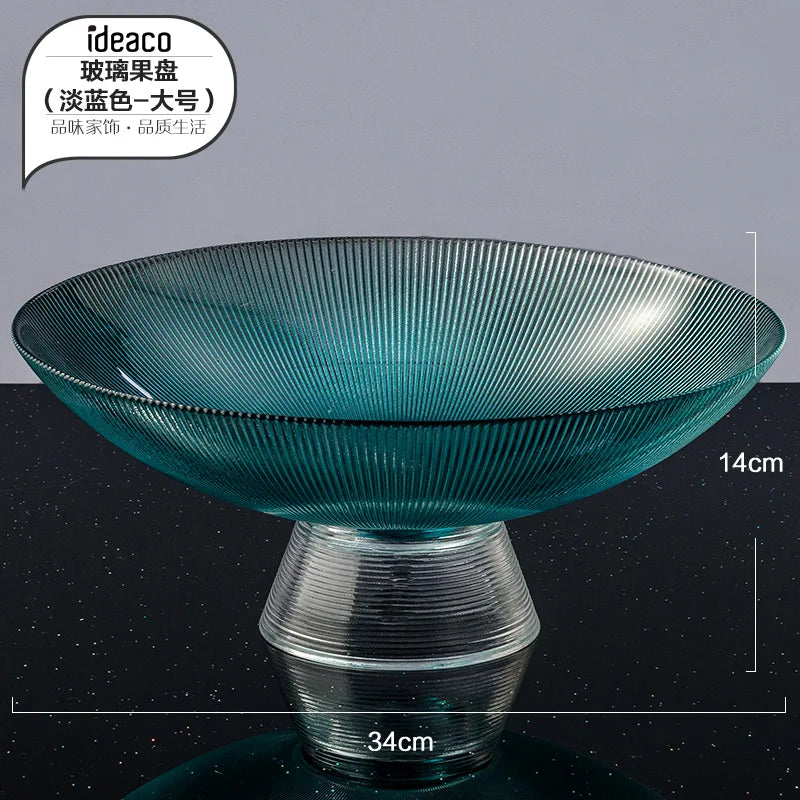 assiettes verre rayées vert clair moderne élégantes décoration table grande capacité