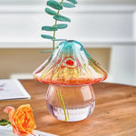 vase champignon moderne rayures verticales couleur bleu rouge transparent maison