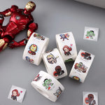 sticker cartoon super héros géométrique blanc rouge bleu vert doré adhésif bricolage scrapbooking enveloppe