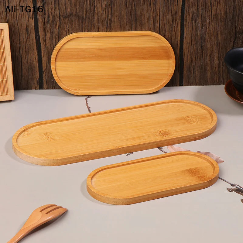 plateau bois assiette décorative ovale rectangulaire minimaliste rustique japonais grain visible fourchette branche sèche