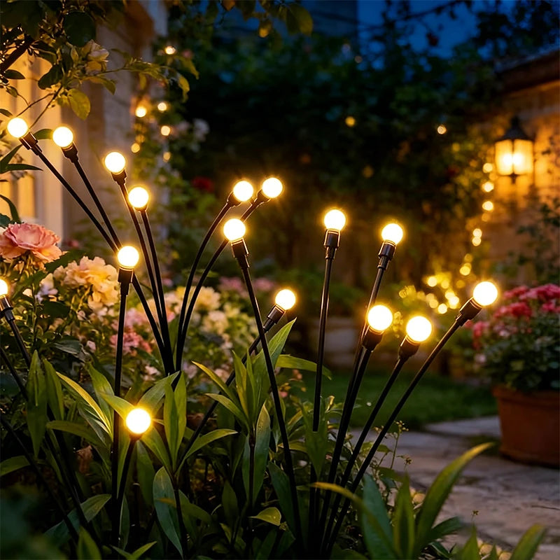 guirlande lumineuse solaire moderne boules lumineuses rondes clips solaires étanches noir blancextérieur patio jardin