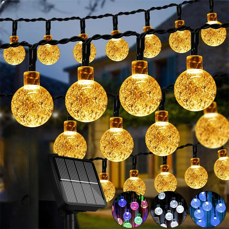 guirlande lumineuse solaire 60 leds blanc multicolore modes moderne étanche clipsextérieur