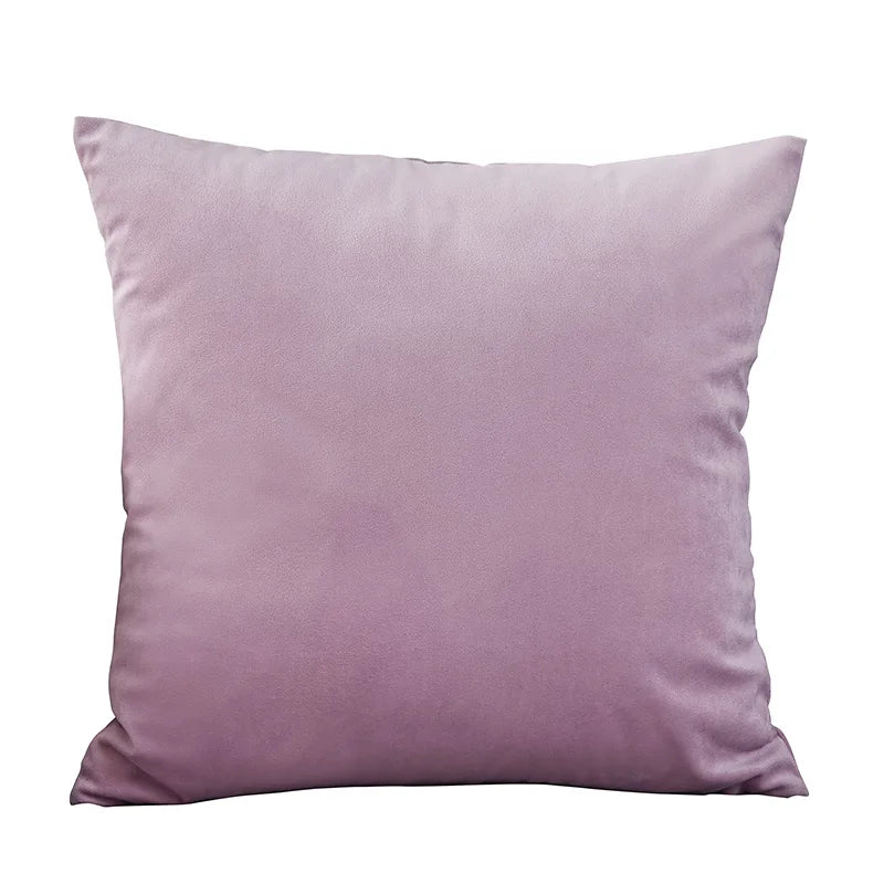 housse coussin carrée velours uni canapé salon décoration maison 45x45cm