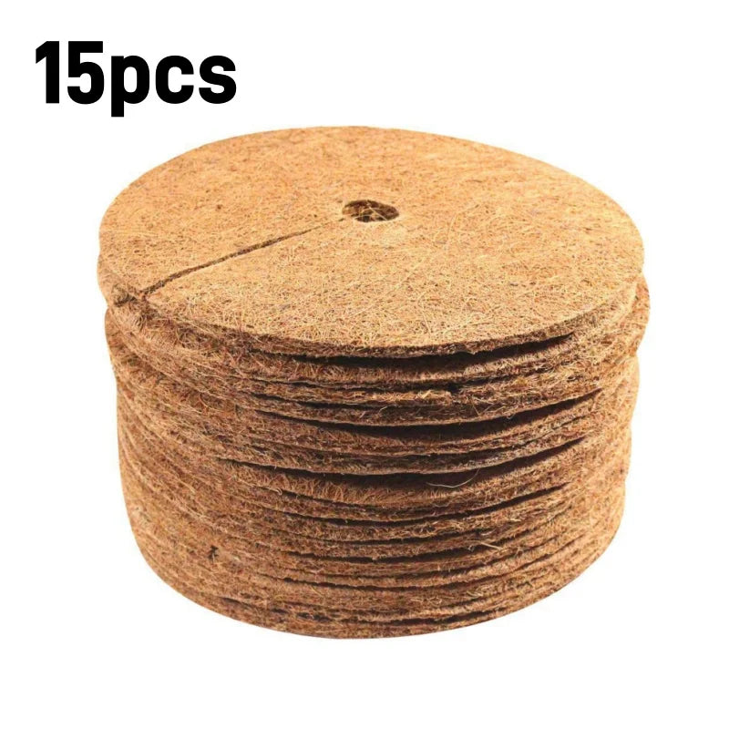 tapis protection pots fleurs marron clair texture naturelle antigel biodegradable 20cm 25cm 30cm 35cm