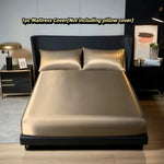 housse lit satinée gris clair moderne ajustement matelas 90x200cm coton polyester