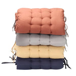 coussin chaise confortable moderne jaune gris orange bleu marine beiges épais uni boucle arrière