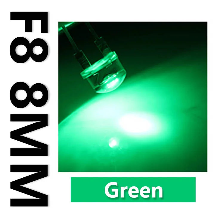 diode led 8mm chapeau paille rouge bleu jaune vert rose blanc chaud décoration