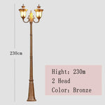 lampe rue marron texture métallique finition antique classique 230cm led abat jour verre ancien