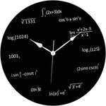 horloge murale formules mathématiques noire décor moderne sans tic tac chambre salon