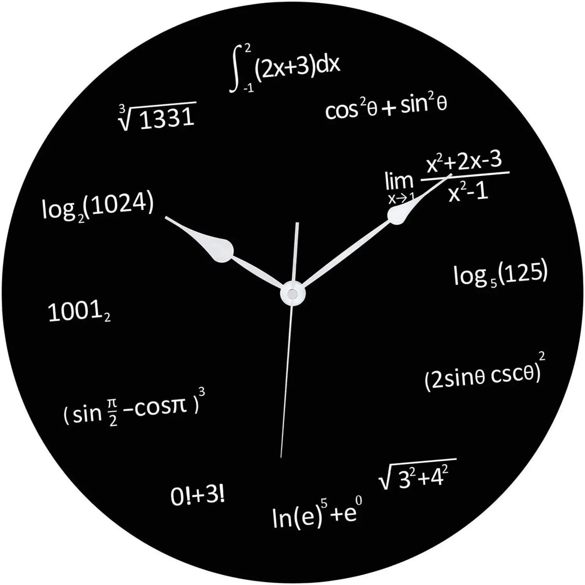 horloge murale formules mathématiques noire décor moderne sans tic tac chambre salon