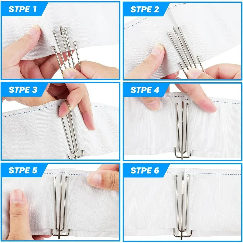 pinces rideaux moderne argentées métal résistant rouille 100pcs accessoire draperie fenêtre