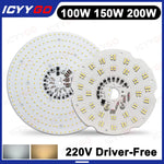plaque led industrielle 200w 150w 100w blanc 6000k 3000k aluminium moderne clips
