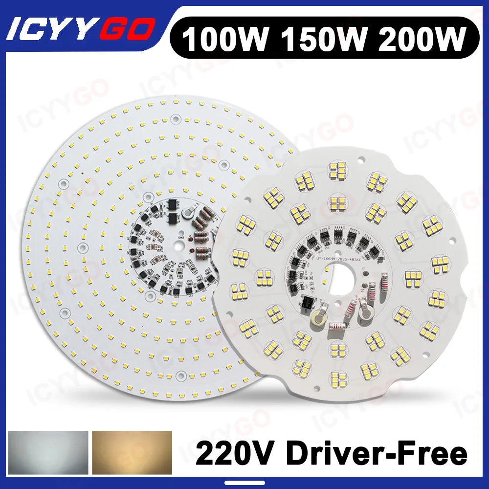 plaque led industrielle 200w 150w 100w blanc 6000k 3000k aluminium moderne clips
