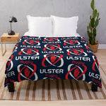 couverture ulster rugby bleu marine rouge blanche logo moderne portable anti boulochage peluche voyage