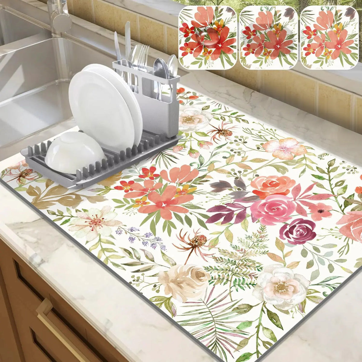 tapis cuisine gris moderne rapide séchage anti glisse absorbant facile nettoyer