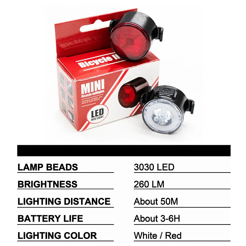 lampes vélo avant arrière led rechargeable usb noir blanc rouge moderne minimaliste