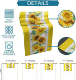 chaise table lin fleurs tournesol jaune motif floral décoration rustique maison festive