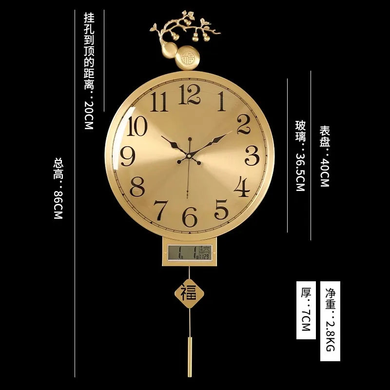 horloge murale moderne ornement floréal chambre salon chinois traditionnel aiguille métal