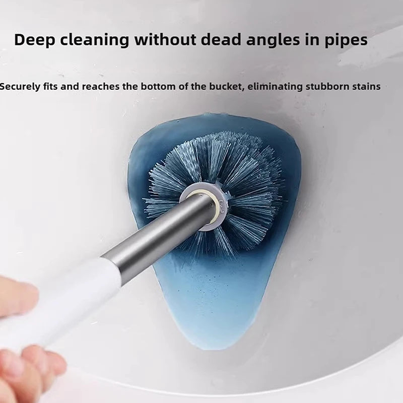 brosse wc support mural moderne adhésif bristles noirs blanc bleu récipient déchets