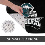 tapis bain antidérapant adhésif logo eagles noir vert moderne sportif