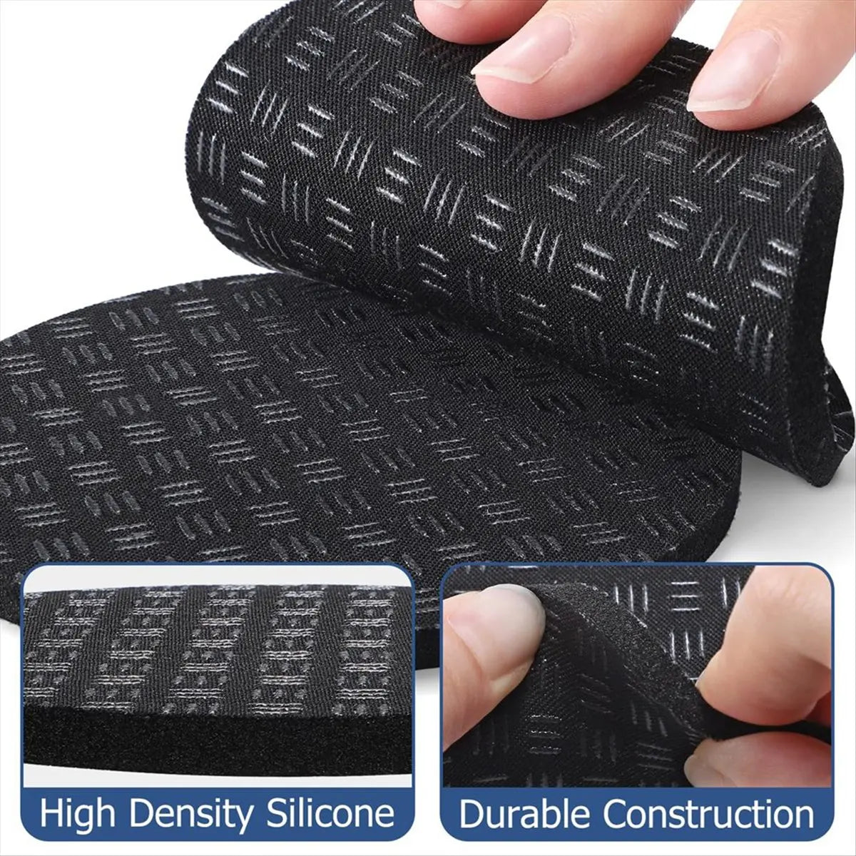 protections antidérapantes adhésives tapis course texture diamant moderne 6pcs noir