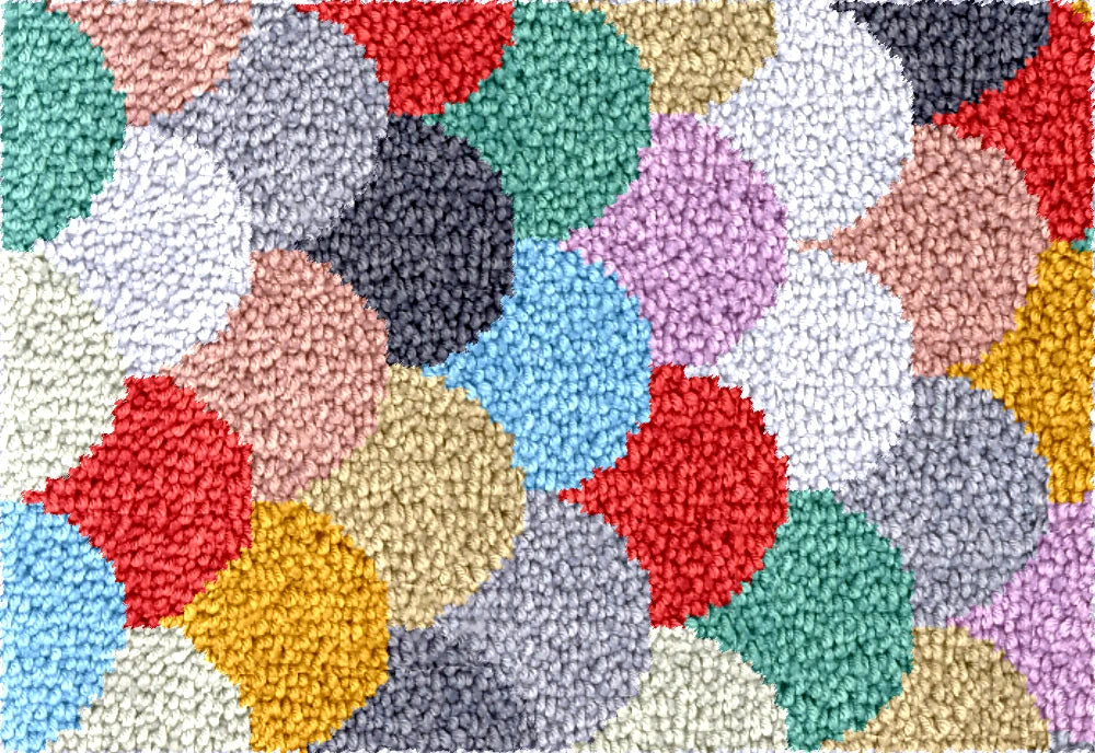 tapis crochet géométrique laine couleurs arc ciel motifs préimprimés kit bricolage adultes decoration maison
