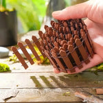 clôture miniature bois rustique décoration jardin bonsaï ligne verticale marron projet artisanal conte fées
