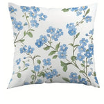housse coussin polyester bleu clair fleurs textes décoratifs chambre salon voiture 40x40 45x45 50x50