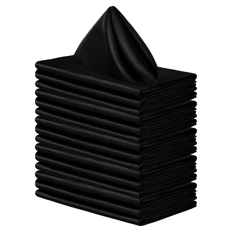 serviettes table unies noir jaune gris blanc modernes élégantes 12 pièces clips dorés cocktail