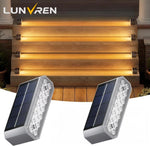 éclairage solaire marches extérieures 14 LED argenté noir transparent IP65 moderne