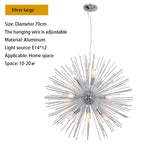 suspension lumineuse or moderne branches radiales ampoules incluses 55cm 65cm 70cm