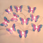 guirlande lumineuse papillons transparents violet bleu vert rose anniversaire mariage noël féerique