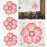 sticker adhésif anti mouches fleurs moderne blanc rouge jaune semi transparent maison deco