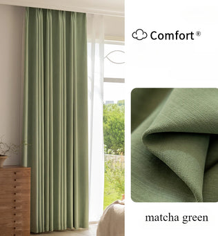 Rideau élégant couleur vert matcha pour salon moderne, apportant une touche naturelle et apaisante à votre intérieur. Idéal pour une ambiance cosy et contemporaine, ce rideau vert offre une protection efficace contre la lumière tout en ajoutant du style à votre pièce. Parfait pour compléter la décoration de votre chambre ou séjour.