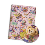 coussin décoratif enfantin motif lapin ours coeur étoile rose violet beige blanc coton
