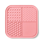 tapis léchage silicone animaux chiens chats distraction bain ventouses hexagones violet bleu orange moderne