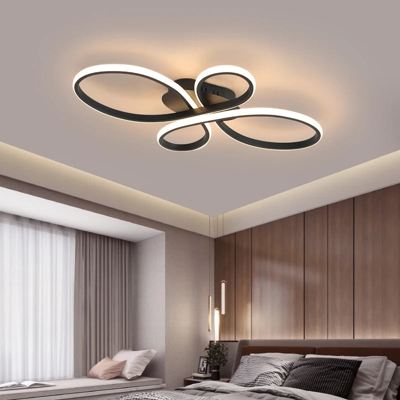 plafonnier led moderne blanc noir circulaire contemporain télécommande suspension intérieure decoration