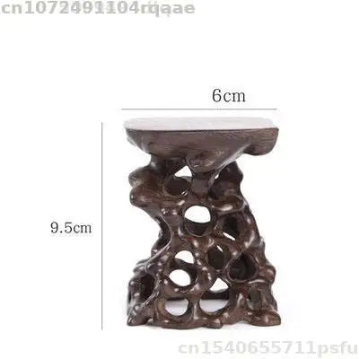 support bois sculpté théière tasse figurine bébé bol décor maison artisanal rustique