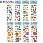 sticker 3d multicolore animaux fruits chiffres scrapbooking deco journal enfants cartoonaufs clips