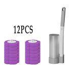 brosse toilette jetable adhésive bleu violet blanche moderne antibactérienne rechargeable universelle