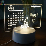 tablette d'écriture lumineuse transparente moderne stylo bordure lumineuse minimaliste calendrier écriture usb rechargeable led