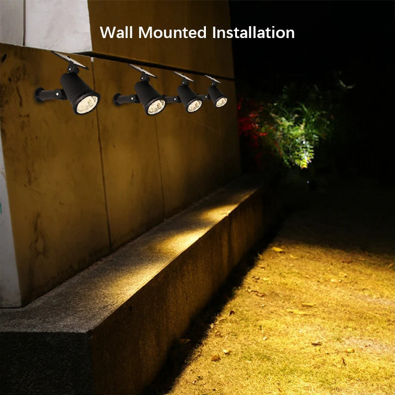 projecteurs led solaires réglables jardin extérieur moderne noir jaune violet vert