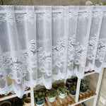 rideau blanc dentelle florale transparent classique fenêtre plate polyester 100%