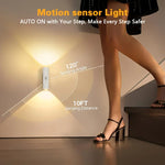 lampe murale détecteur mouvement rechargeable led moderne blanc adhésive flux lumineux élevéentrée chevet