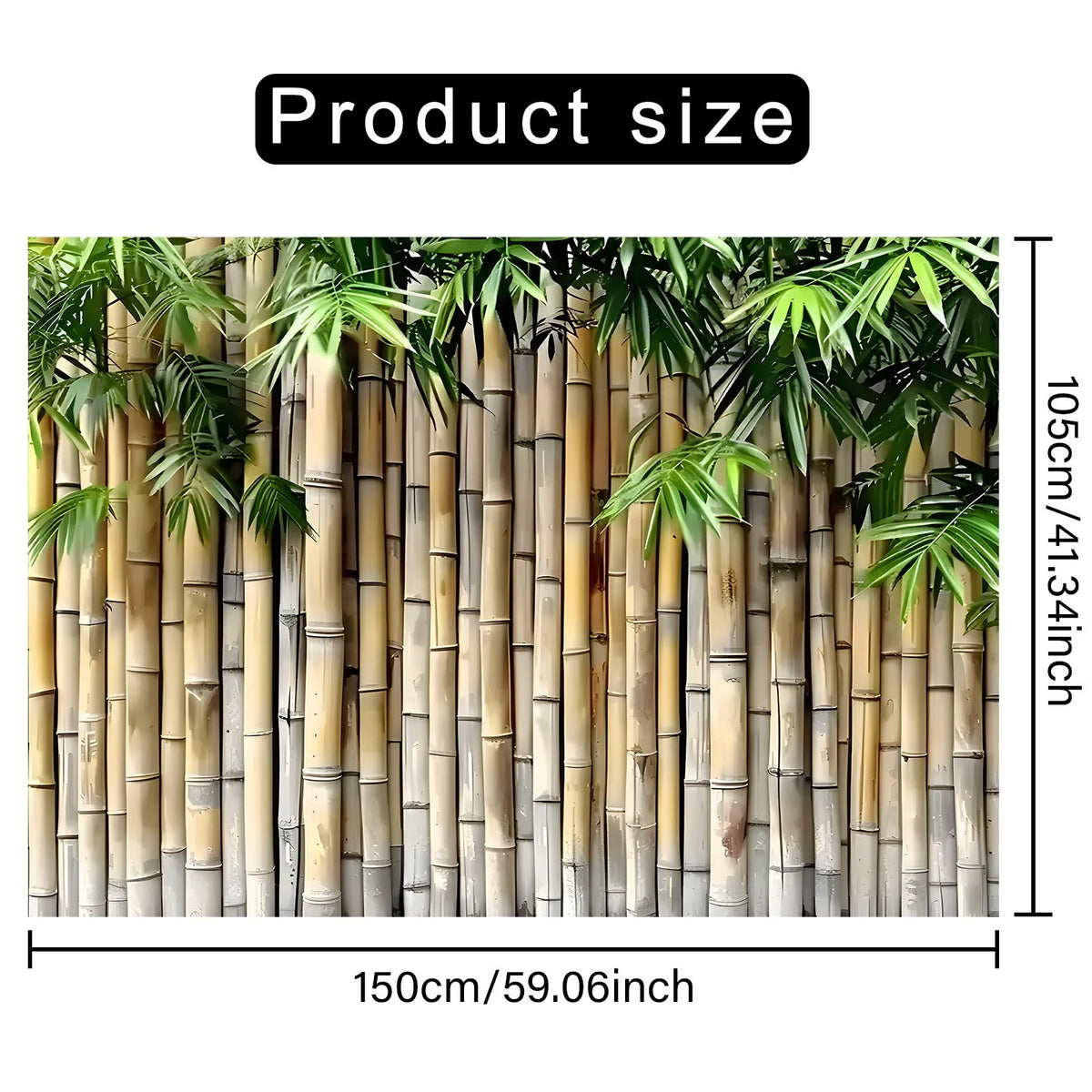 panneau decoratif mural bambou feuilles tropicales beige vert naturel tropical deco mariage anniversaire fête